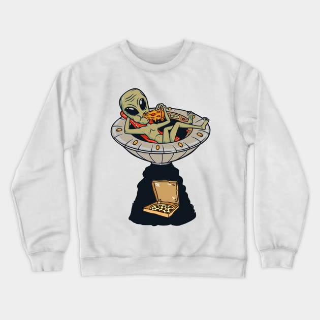 Pizza alien Crewneck Sweatshirt by Rondeboy